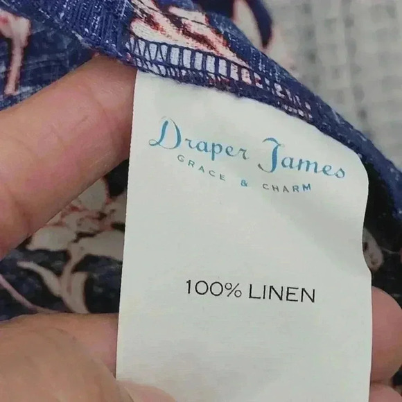 NWT Draper James 100% Linen Wrap Dress Size 6 Ruffle Floral Fit & Flare - Picture 6 of 10
